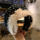 Cloth dot braid Hair Band wide knot handmade Solid PC