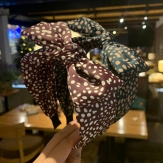 Cloth big dot braid Hair Band wide bow knot handmade Solid PC