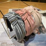 Cloth strip braid Hair Band wide knot handmade Solid PC