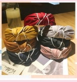 Cloth flower braid Hair Band wide knot handmade Solid PC