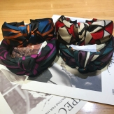 Cloth flower braid Hair Band wide knot handmade Solid PC