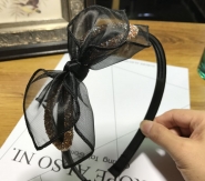 Cloth organza braid Hair Band wide knot handmade Solid PC