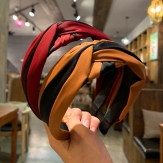 Cloth   braid  Hair Band wide  knot handmade Solid PC