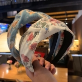 Cloth  organza    braid  Hair Band wide bow  knot handmade Solid PC
