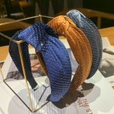 Cloth  dot    braid  Hair Band wide  knot handmade Solid PC