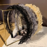 Cloth lace  organza    braid  Hair Band wide  knot handmade Solid PC