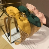 Cloth      braid  Hair Band wide bow  knot handmade Solid PC