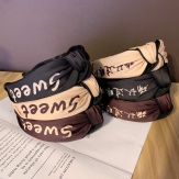 Cloth    braid  Hair Band wide  knot handmade Solid PC
