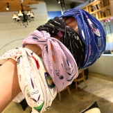 Cloth  flower   braid  Hair Band wide  knot handmade Solid PC