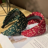 Cloth  dot braid  Hair Band wide  knot handmade Solid PC