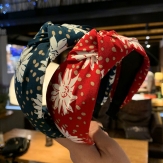Cloth flower  braid  Hair Band wide  knot handmade Solid PC