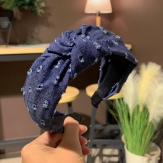 Cloth   braid  Hair Band wide  knot handmade Solid PC