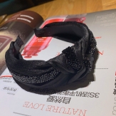 Cloth  crystal    braid  Hair Band wide  knot handmade Solid PC