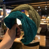 Cloth glitter    braid  Hair Band wide  knot handmade Solid PC