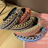 Cloth   braid  Hair Band wide bow  knot handmade Solid PC