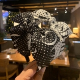 Cloth  flower   braid  Hair Band wide bow  knot handmade Solid PC