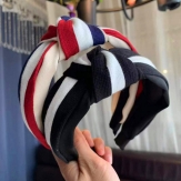 Cloth strip  braid  Hair Band wide bow  knot handmade Solid PC