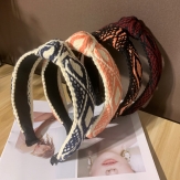 Cloth   braid  Hair Band wide bow  knot handmade Solid PC