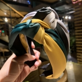 Cloth    braid  Hair Band wide bow  knot handmade Solid PC