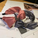 Cloth    braid  Hair Band wide bow  knot handmade Solid PC
