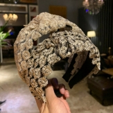 Cloth  flower  braid  Hair Band wide bow  knot handmade Solid PC