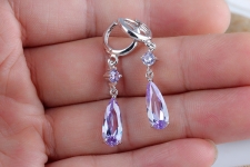 Long water drop shape Zircon Earrings, fresh and simple, versatile Earrings