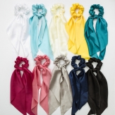 handmade elaistc Hair Scrunchies, Cloth, Bowknot, printing, pure color for woman