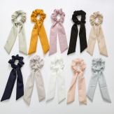 handmade elaistc Hair Scrunchies, Cloth, Bowknot, pure color & for woman