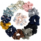 handmade elaistc Hair Scrunchies, Cloth, Bowknot, printing, flower  & for woman