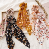 handmade elaistc Hair Scrunchies, Cloth, Bowknot, printing, flower  & for woman