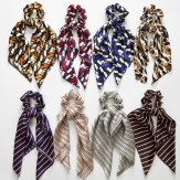 handmade elaistc Hair Scrunchies, Cloth, Bowknot, printing, flower & for woman