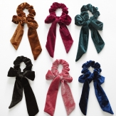 handmade elaistc Hair Scrunchies, Cloth, Bowknot, printing, flower  & for woman