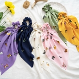 handmade butterfly elaistc Hair Scrunchies, Cloth, Bowknot, printing, flower & for woman