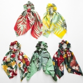 handmade flower elaistc Hair Scrunchies, Cloth, Bowknot, printing, flower & for woman