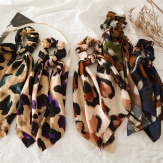 handmade Leopard elaistc Hair Scrunchies, Cloth, Bowknot, printing, flower & for woman
