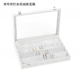 Jewelry pendant Box, PU Leather, with Wood, Rectangle,Grey , 350x240x44mm, Sold By PC