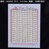 5-5.5mm   half drilled  pearls  sold by card  120pcs   60pairs per card